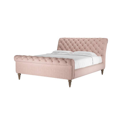 Knightsbridge Super King Bed in Pavilion Pink Brushstroke
