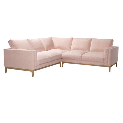 Costello Medium Corner Sofa in Pavilion Pink Brushstroke