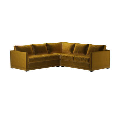 Aissa Small Corner Sofa in Nefertiti Gold Cotton Matt Velvet
