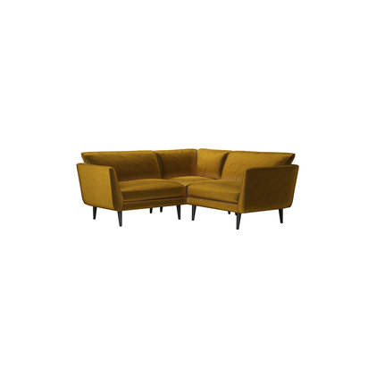 Holly Extra Small Corner Sofa in Nefertiti Gold Cotton Matt Velvet