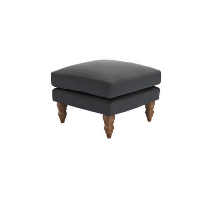 Isla Small Square Footstool in Arctic Seal Easy Cotton