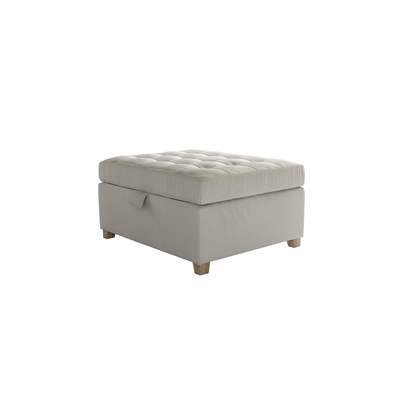 Club Small Rectangular Storage Footstool in Stoneware Easy Cotton