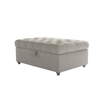 Valentin Medium Rectangular Storage Footstool in Stoneware Easy Cotton