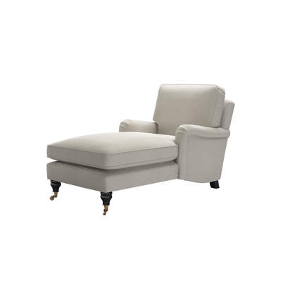 Bluebell Chaise Armchair in Stoneware Easy Cotton