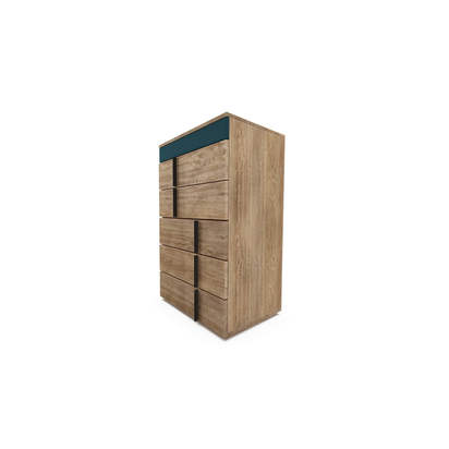 Sorrento Five Drawer Chest of Drawers in Evergreen Brushed Linen Cotton