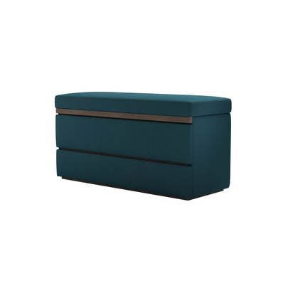Hardy Bedside Chest of Drawers in Evergreen Brushed Linen Cotton
