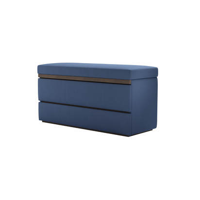 Hardy Bedside Chest of Drawers in Oxford blue Brushed Linen Cotton