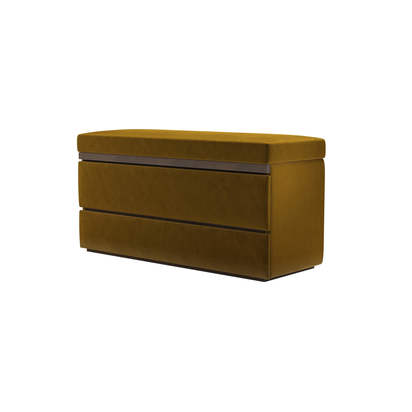 Hardy Bedside Chest of Drawers in Nefertiti  Pure Cotton Matt Velvet