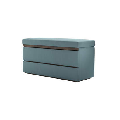 Hardy Bedside Chest of Drawers in Lagoon Brushed Linen Cotton