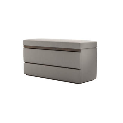 Hardy Bedside Chest of Drawers in Stone Brushed Linen Cotton