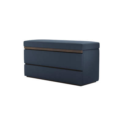 Hardy Bedside Chest of Drawers in Midnight blue Brushed Linen Cotton