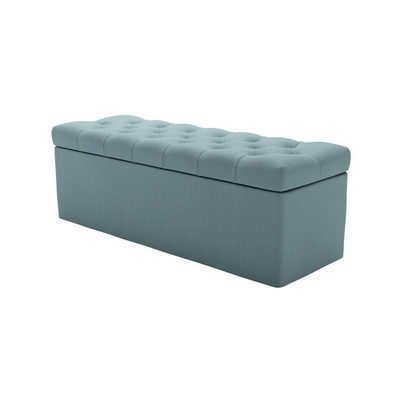 Valentin Storage Bench in Lagoon Brushed Linen Cotton