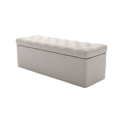 Valentin Storage Bench in Taupe Brushed Linen Cotton