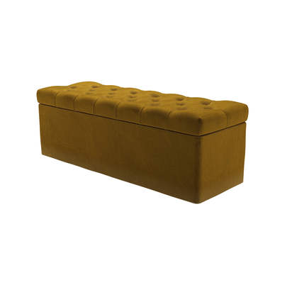 Valentin Blanket Box in Nefertiti Gold Cotton Matt Velvet