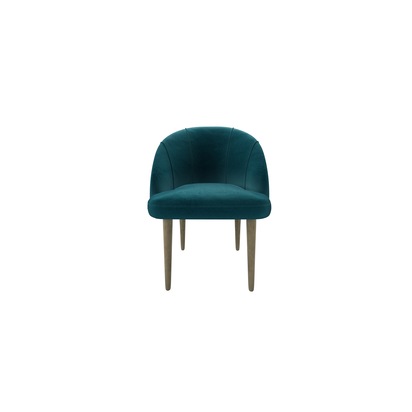 Piper Dining Chair in Deep Turquoise Cotton Matt Velvet