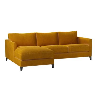Izzy Small LHF Chaise Sofa in Amber Smart Velvet