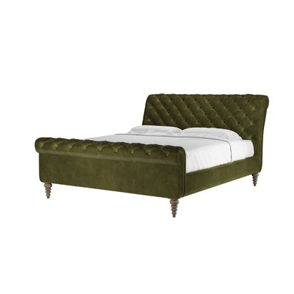 Knightsbridge Super King Bed in Meadow Smart Velvet