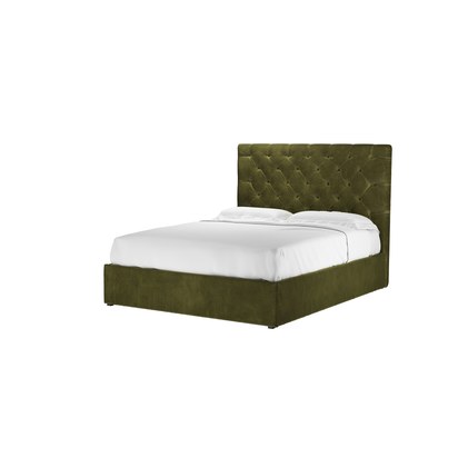 Rosalie 130cm King Ottoman Bed in Meadow Smart Velvet