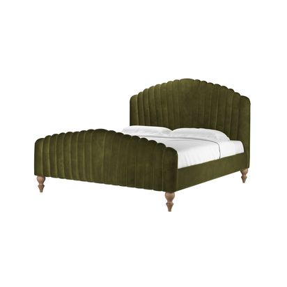 Bella Super King Bed in Meadow Smart Velvet