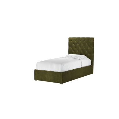 Rosalie 130cm Single Ottoman Bed in Meadow Smart Velvet