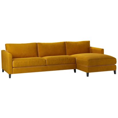 Izzy Large RHF Chaise Sofa in Amber Smart Velvet