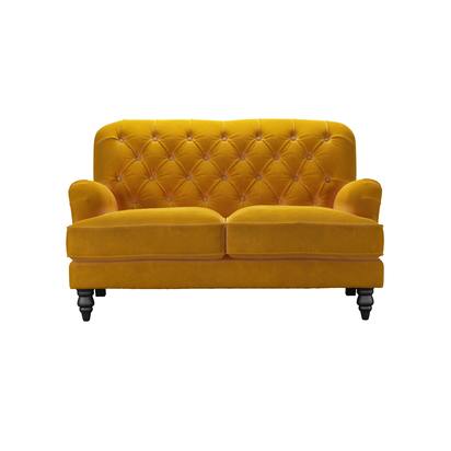 Snowdrop Button Back 2 Seat Sofa in Amber Smart Velvet