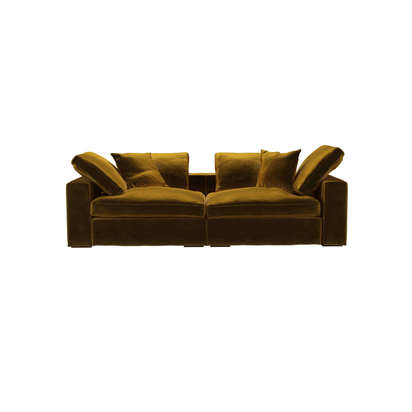 Long Island 2 Seat Modular Sofa in Nefertiti Gold Cotton Matt Velvet