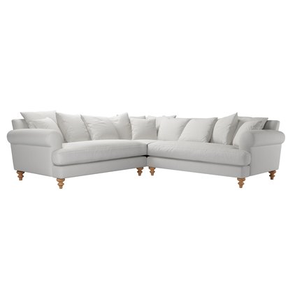 Teddy Medium Corner Sofa in Alabaster Brushed Linen Cotton