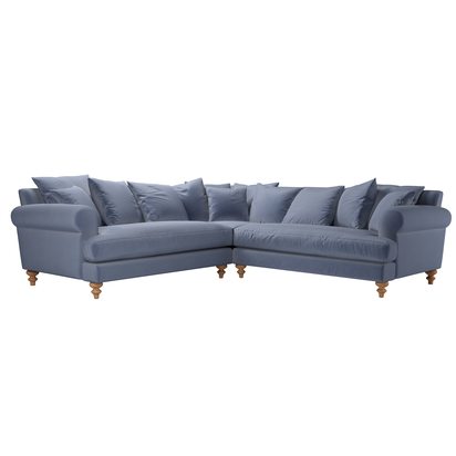 Teddy Medium Corner Sofa in Sapphire Smart Velvet