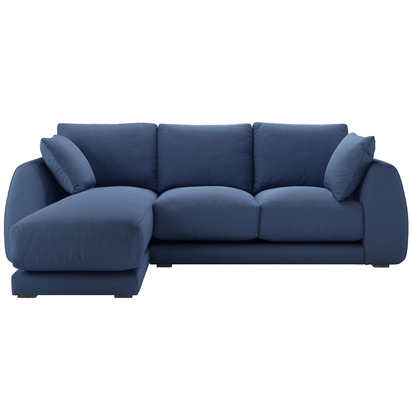 Carmel LHF Chaise Sofa in Oxford Blue Brushed Linen Cotton