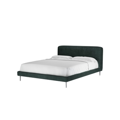 Lucy King Bed in Smokey Green Cashmere Velvet