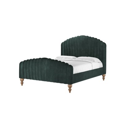 Bella King Bed in Smokey Green Cashmere Velvet