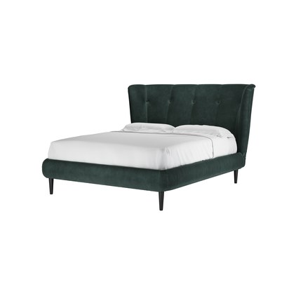 Audrey King Bed in Smokey Green Cashmere Velvet