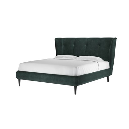 Audrey Super King Bed in Smokey Green Cashmere Velvet
