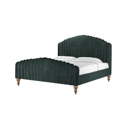 Bella Super King Bed in Smokey Green Cashmere Velvet