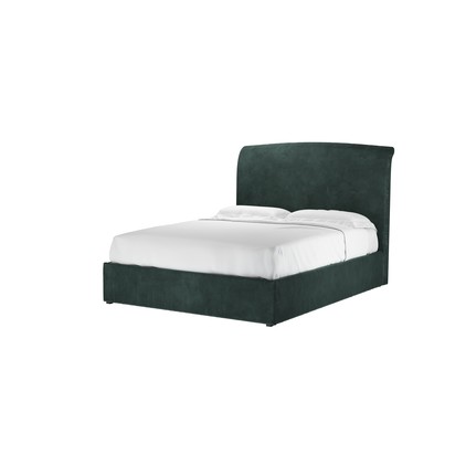 Thea King Ottoman Bed in Smokey Green Cashmere Velvet