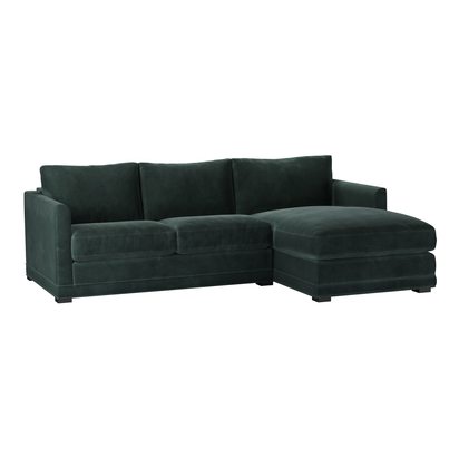 Aissa Small RHF Chaise Sofa in Smokey Green Cashmere Velvet