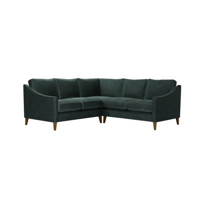 Iggy Small Corner Sofa in Smokey Green Cashmere Velvet