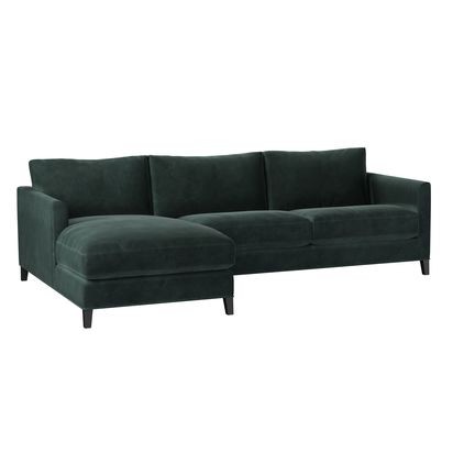 Izzy Medium LHF Chaise Sofa in Smokey Green Cashmere Velvet