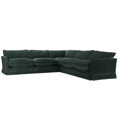 Otto Large Corner Sofa in Smokey Green Cashmere Velvet