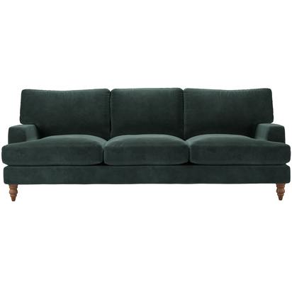 Isla 4 Seat Sofa in Smokey Green Cashmere Velvet