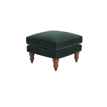 Isla Small Square Footstool in Smokey Green Cashmere Velvet