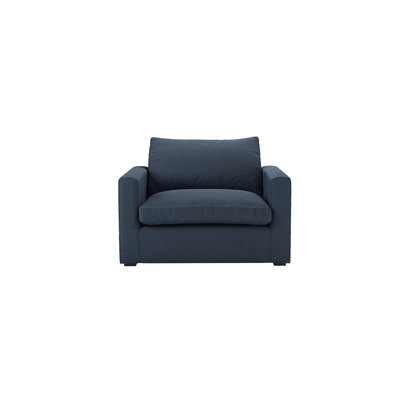 Long Island Armchair in Midnight Blue Brushed Linen Cotton