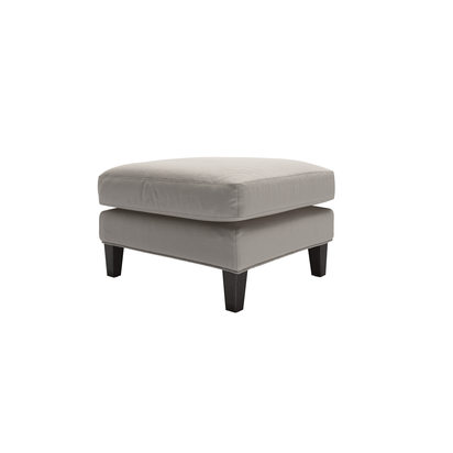 Izzy Medium Rectangular Footstool in Stone Brushed Linen Cotton