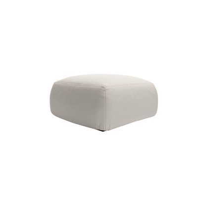 Carmel Medium Square Footstool in Taupe Brushed Linen Cotton