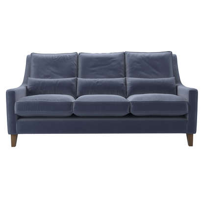 Iggy High Back 3 Seat Sofa in Sapphire Smart Velvet