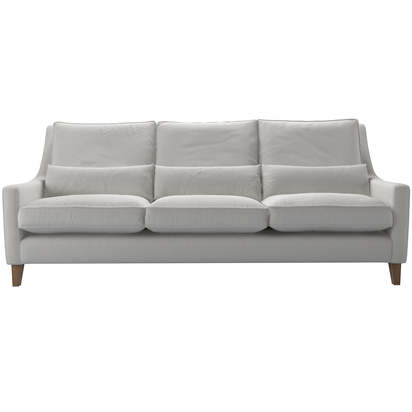 Iggy High Back 4 Seat Sofa in Alabaster Brushed Linen Cotton