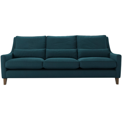 Iggy High Back 4 Seat Sofa in Evergreen  Brushed Linen Cotton