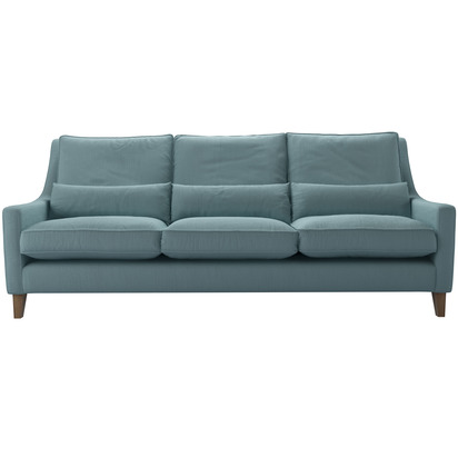Iggy High Back 4 Seat Sofa in Lagoon Brushed Linen Cotton