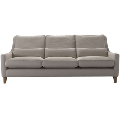 Iggy High Back 4 Seat Sofa in Stone Brushed Linen Cotton